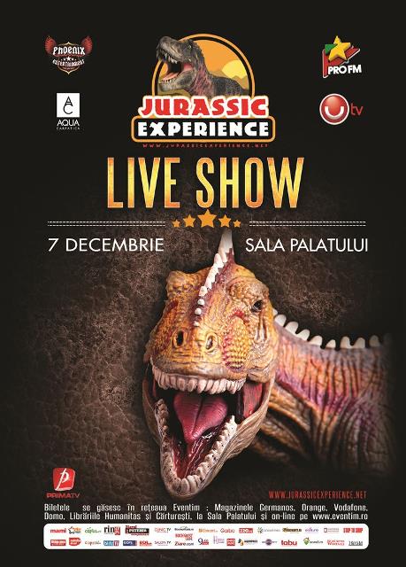 Mosul Nicolae le aduce copiilor un cadou special! Spectacolul ”Jurassic Experience” se joaca  luni, 7 decembrie, la Sala Palatului