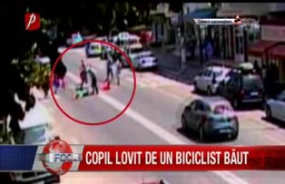Copil lovit de un biciclist baut.