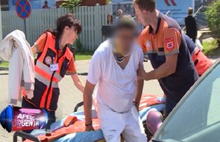 VIDEO /  La un pas de tragedie. Un barbat din Capitala a cazut peste o masina si s-a ales cu mai multe rani