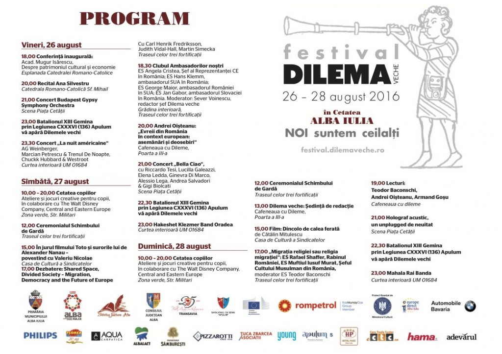 Festivalul “Dilema veche” in Cetatea Alba Iulia: dialog, multiculturalism, sarbatoare comunitara