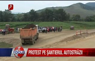 Protest pe santierul autastrazii