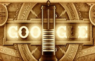 Google a creat un logo special  pentru a celebra 270 de ani de la nasterea fizicianului Alessandro Volta