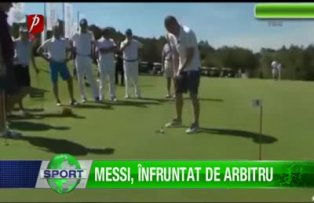 Messi, înfruntat de arbitru