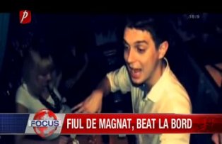 Fiul de magnat, beat la bord