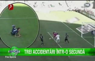 Trei accidentări într-o secundă